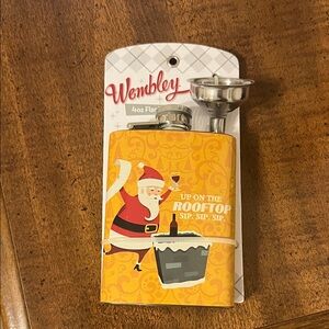 Wembley Festive Santa Flask with Funnel
